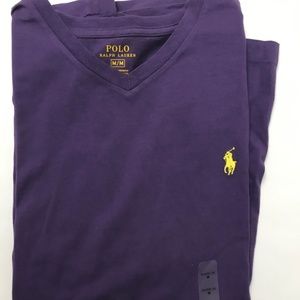 NWT Purple Polo Ralph Lauren V Neck T-Shirt